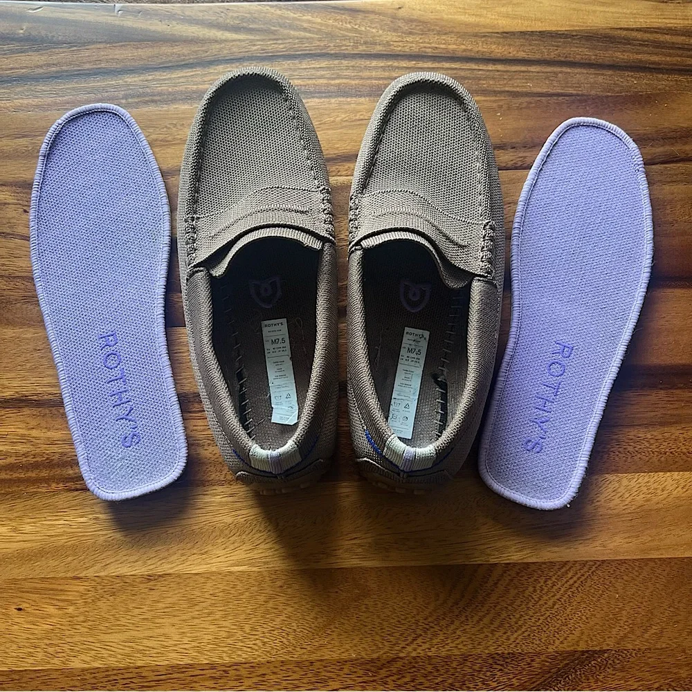 Rothy's The Driving Loafer in Neutral Cool Brown Slip-Ons Mens Size 7.5